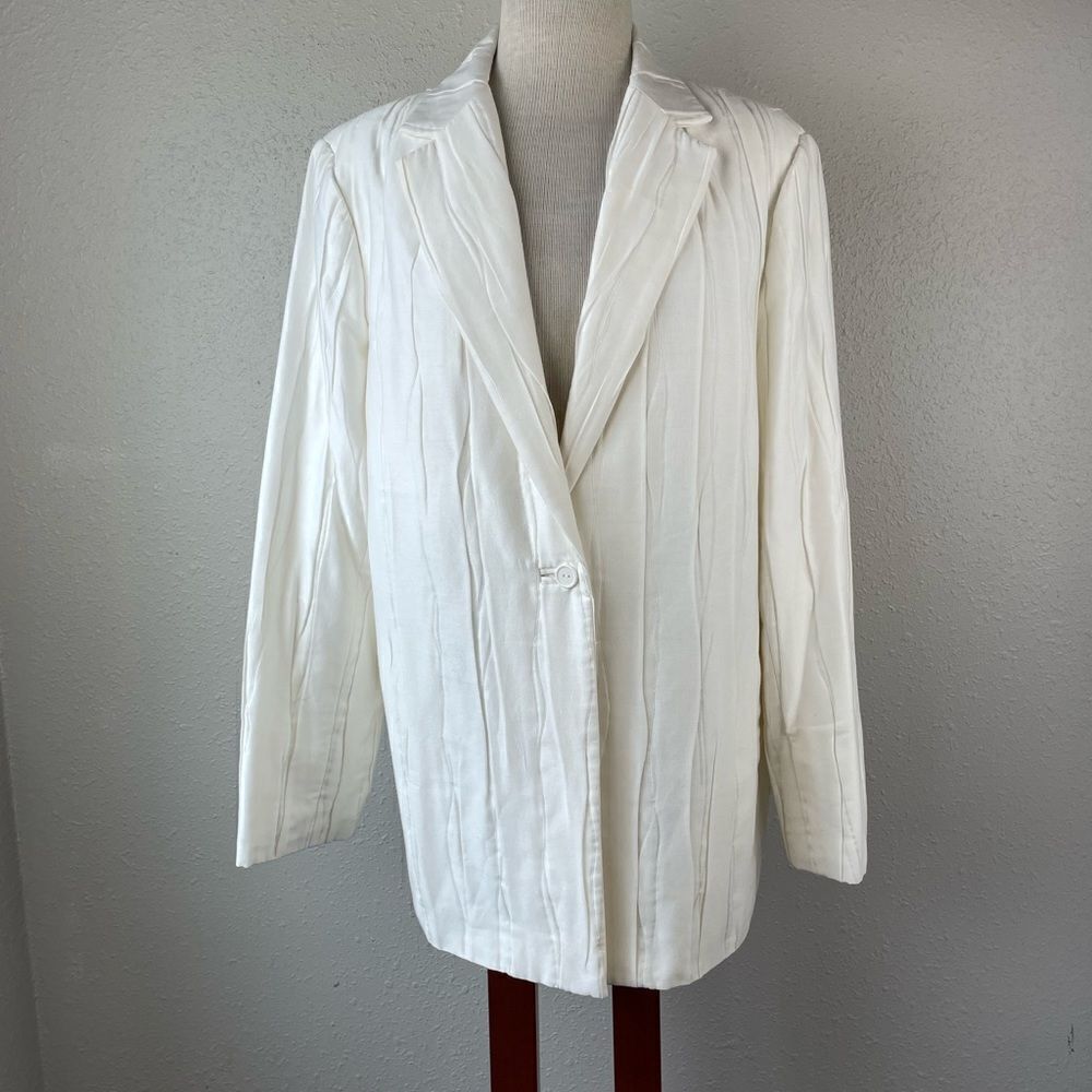 Blue Ice Off-White Blazer Jacket Size 20 EUC